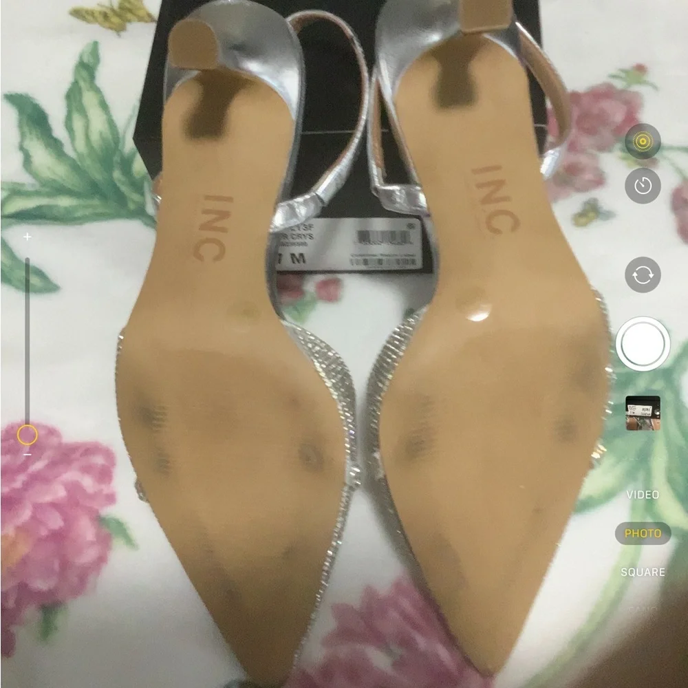 INC International Concepts Women's Glittering Gelsey Silver Heels - Picture 5 of 6